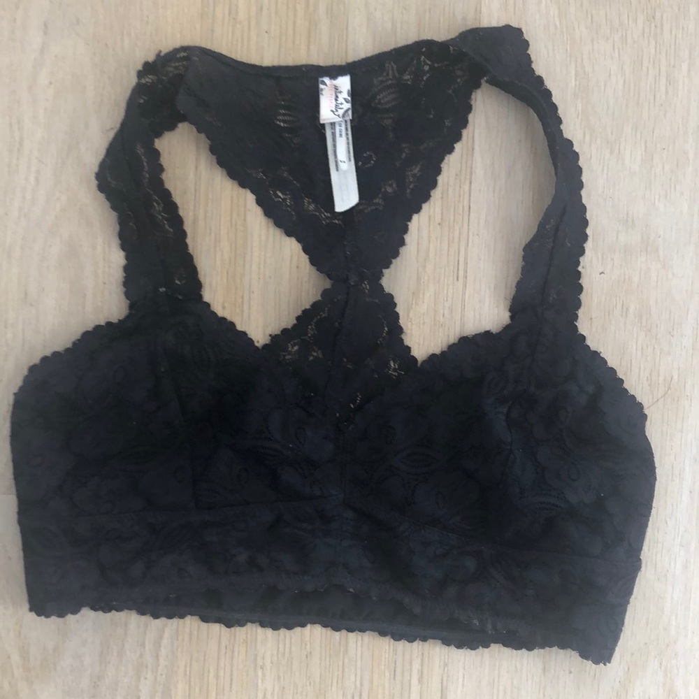 Free people black lace bralette sz small